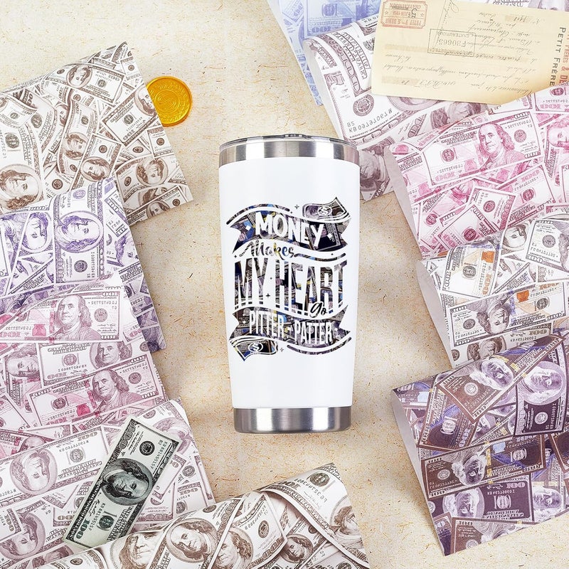HTVSTD Money Sublimation Ink Transfer Sheets 10 Sheets 12inches * 10inches Hundred Dollars Patterned Sublimation Paper Multicolor Cash Patterned Transfer Sheets for Mugs Tumblers DIY Transfer Paper - Image 4